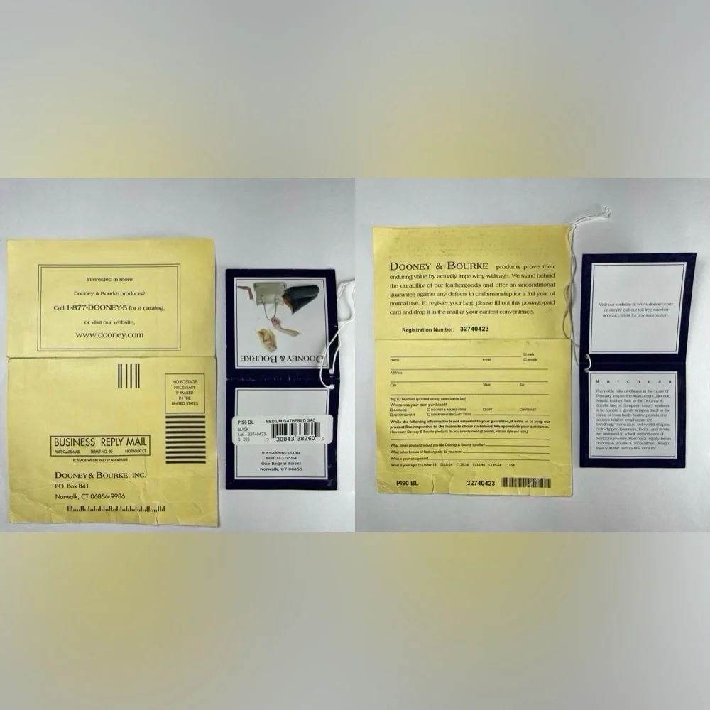 Dooney & Bourke Marchesa black pebbled leather medium gathered bag - Picture 15 of 15